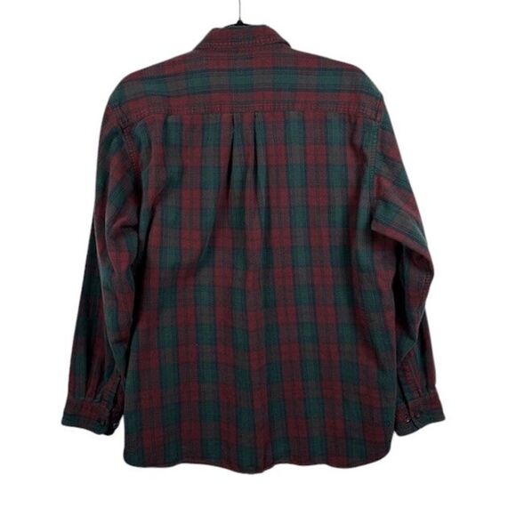 L.L. Bean Scotch Plaid Flannel Buchanan Traditional Red Green Blue Size Large - Picture 3 of 9